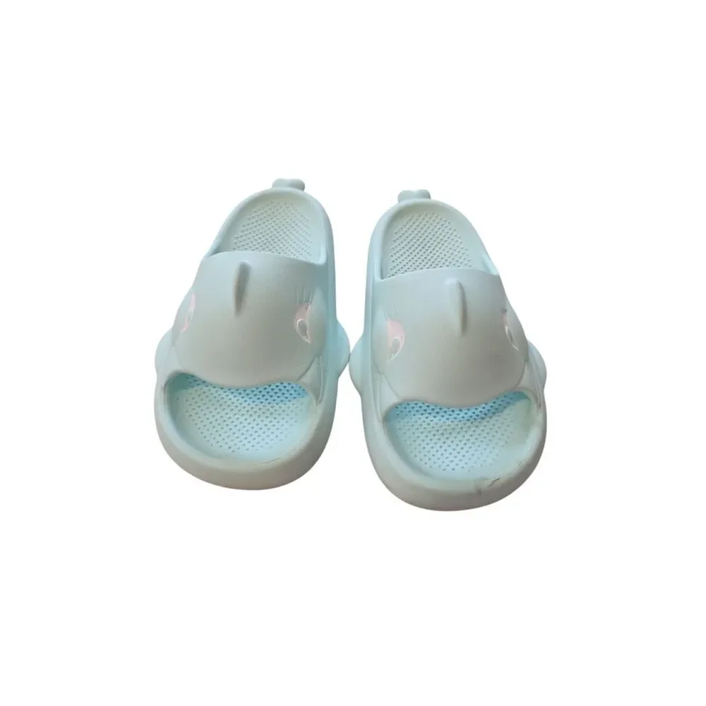 Kids Light Blue Dolphin Slip-On Sandals
